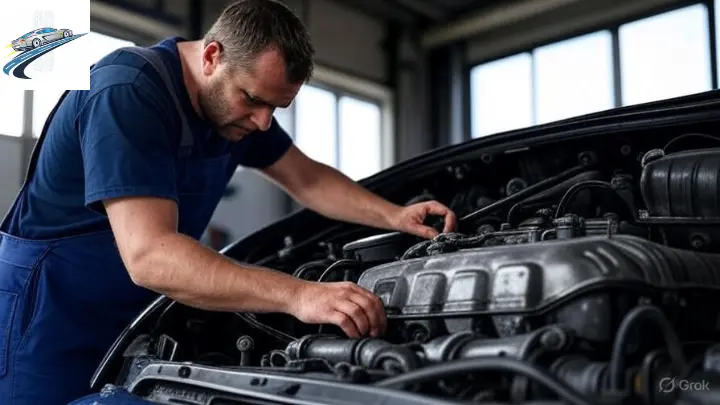 Levar o carro no mecânico: o que você precisa saber 5 Mecânico de confiaça fazendo uma revisão de um carro, com atenção especial ao motor