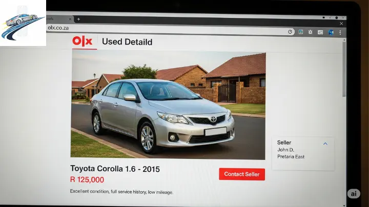 Tela de computador mostrando o site OLX com um anúncio de carro usado